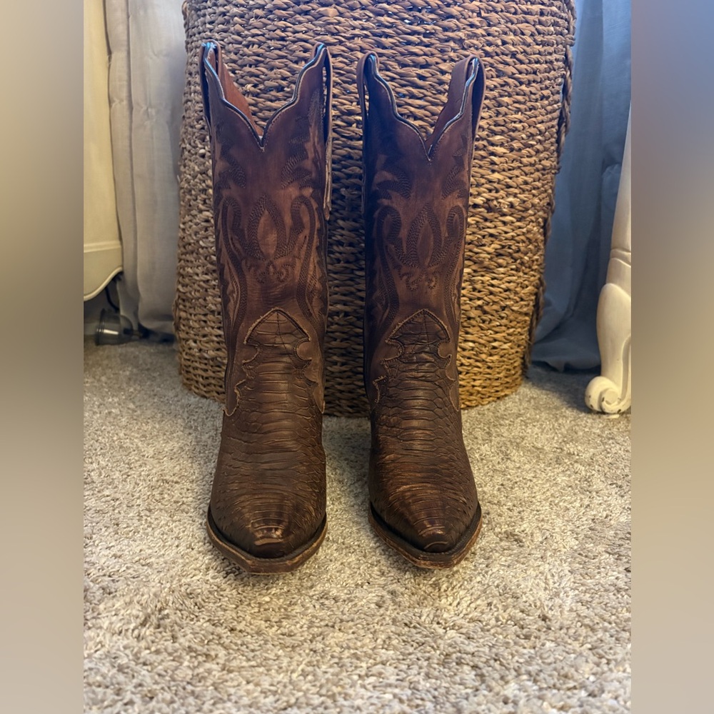 Dan Post Rattle Snake Dark Brown Western Boots - Picture 2 of 7